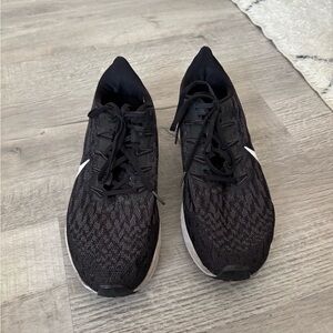 Nike Black Mesh Athletic Shoes with White Accents